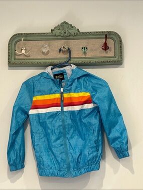 Kids iXtreme light Blue Hooded Windbreaker with Retro Stripe boys size 7